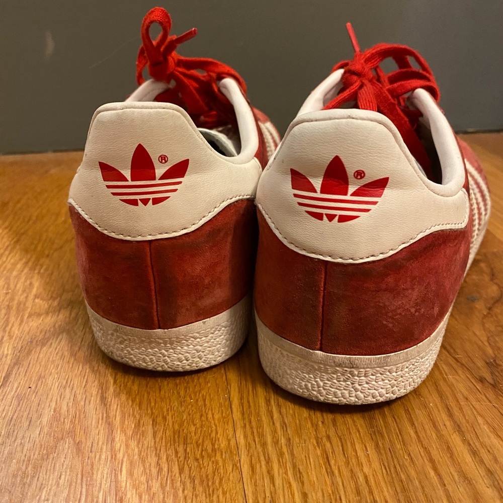 Red Adidas Gazelle Sneakers - Picture 3 of 5